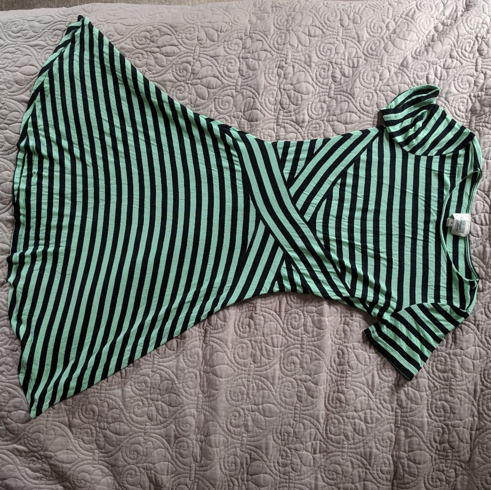 Mint green striped dress S Beige by ECI